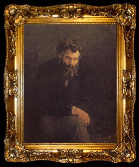 framed  Ilia Efimovich Repin Shishkin portrait, ta009-2